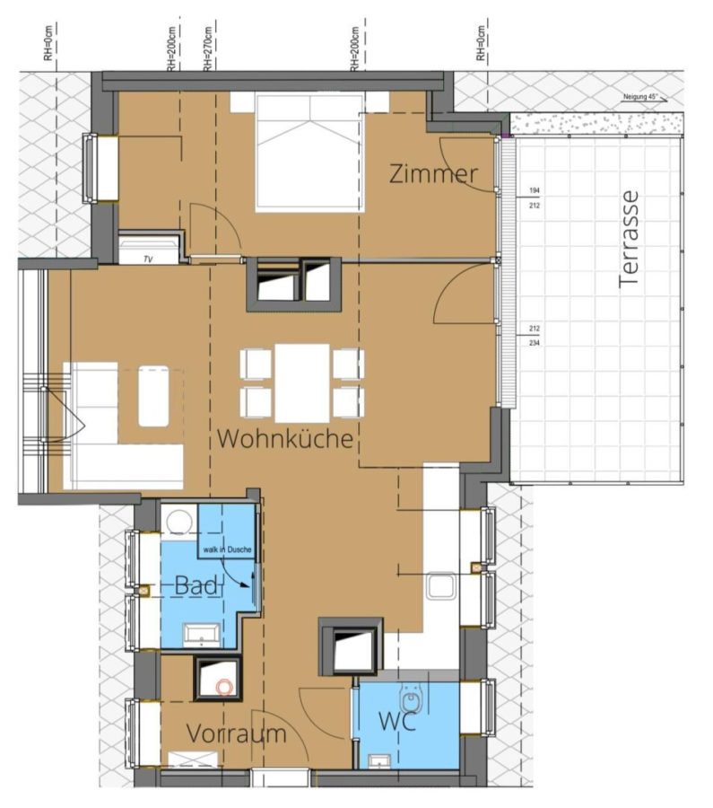 Topangebot! Moderne 73,5m2 Dachwohnung mit toller 16,1m2 Terrasse (TOP 34 - 2.DG) - Grundriss
