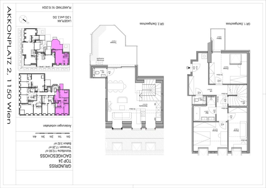 4-Zimmer-Dachgeschosswohnung (Massivbauweise) mit Terrassen in generalsaniertem Altbau - Grundriss