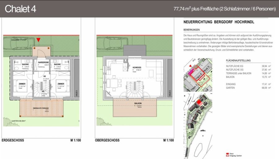 FERIENIMMOBILIE / Kärnten - Hochrindl! Traumhafte Chalets mit herrlichem Blick über das Kärntner Land. - Grundriss