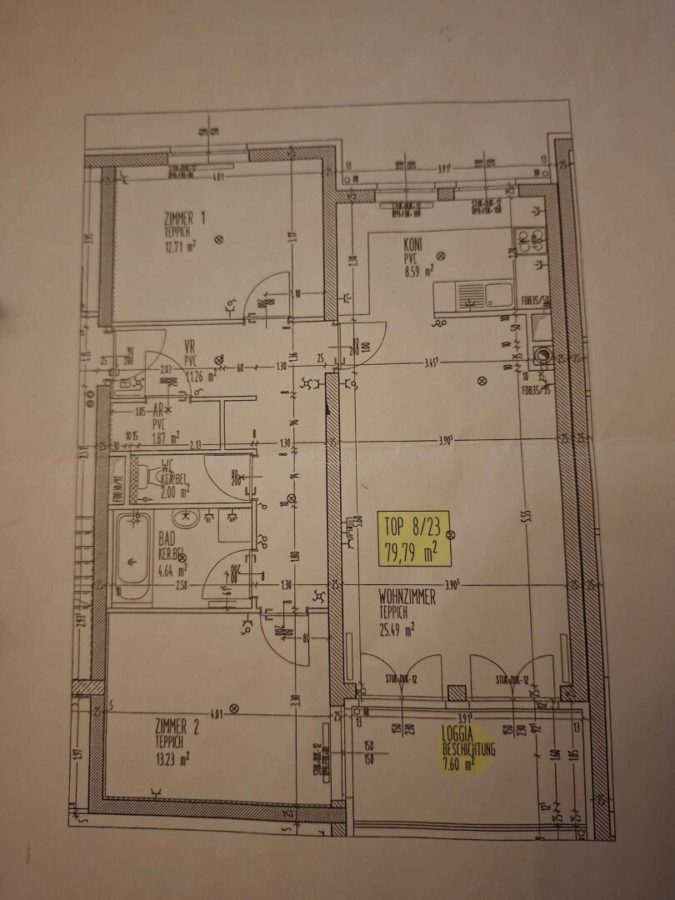 Neuwertige 3 Zimmer Eigentumswohnung mit Swimmingpool am Dach - Grundriss