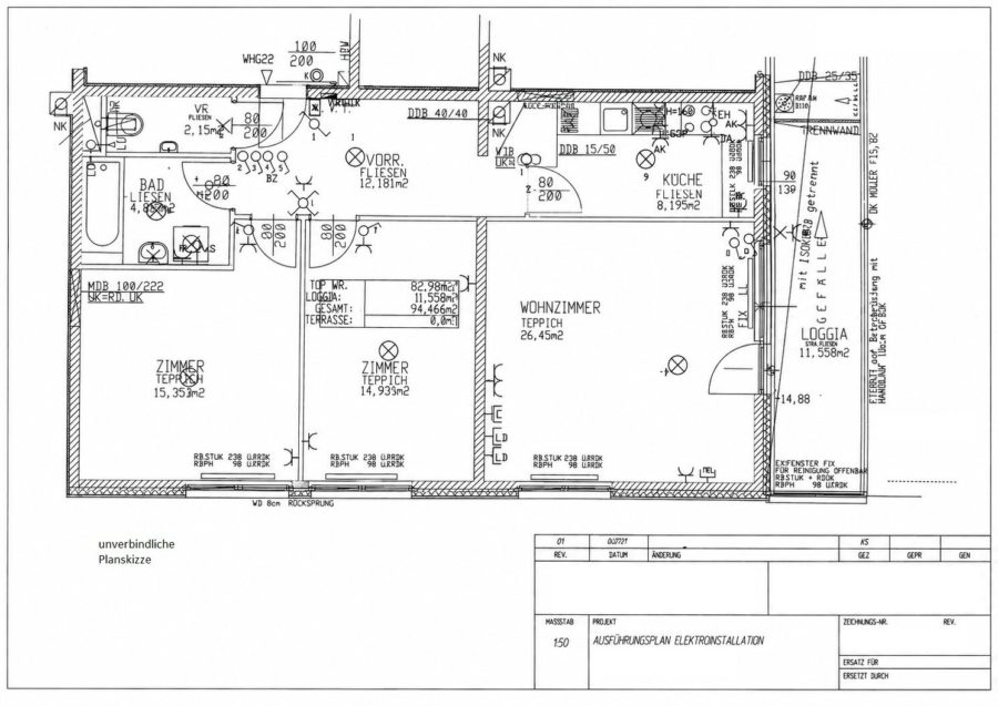 U1-Station Altes Landgut vor der Türe! Moderne 3-Zimmer-Wohnung mit Loggia zum interessanten Preis! - Grundriss
